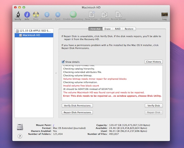 disk utility repair for mac
